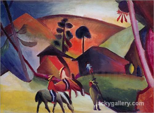 Indians on horseback, August Macke painting